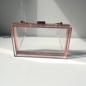 Acrylic Transparent Rose Gold Clutch Bag